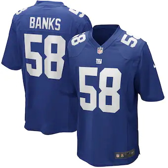 mens nike carl banks royal new york giants game retired pla